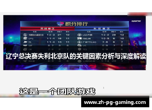 辽宁总决赛失利北京队的关键因素分析与深度解读 辽宁总决赛失利北京队的关键因素分析与深度解读
